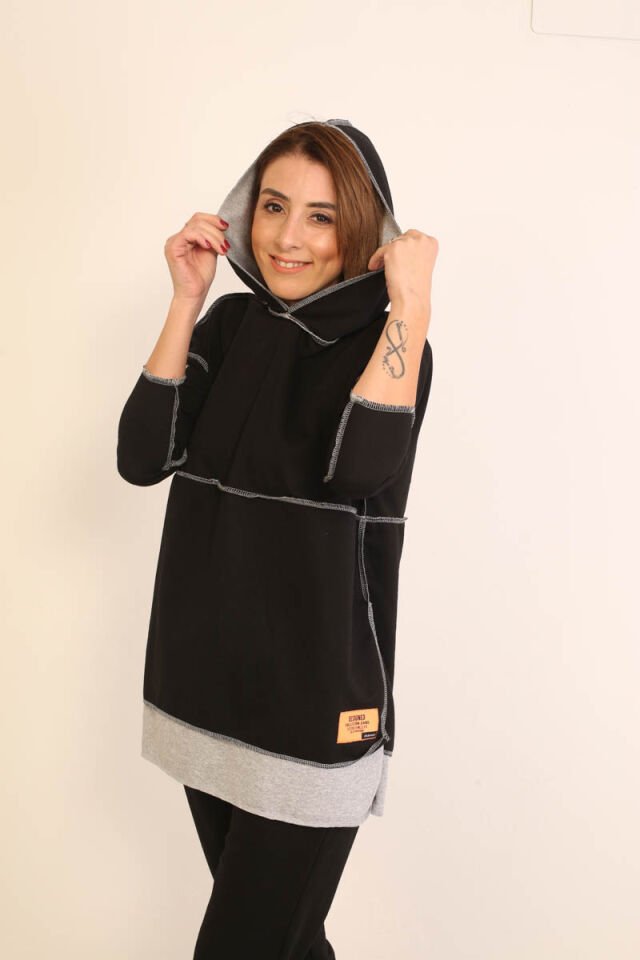 İki Renkli Armalı Eşofman Takım