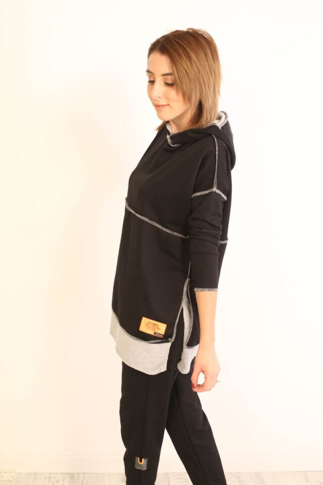 İki Renkli Armalı Eşofman Takım