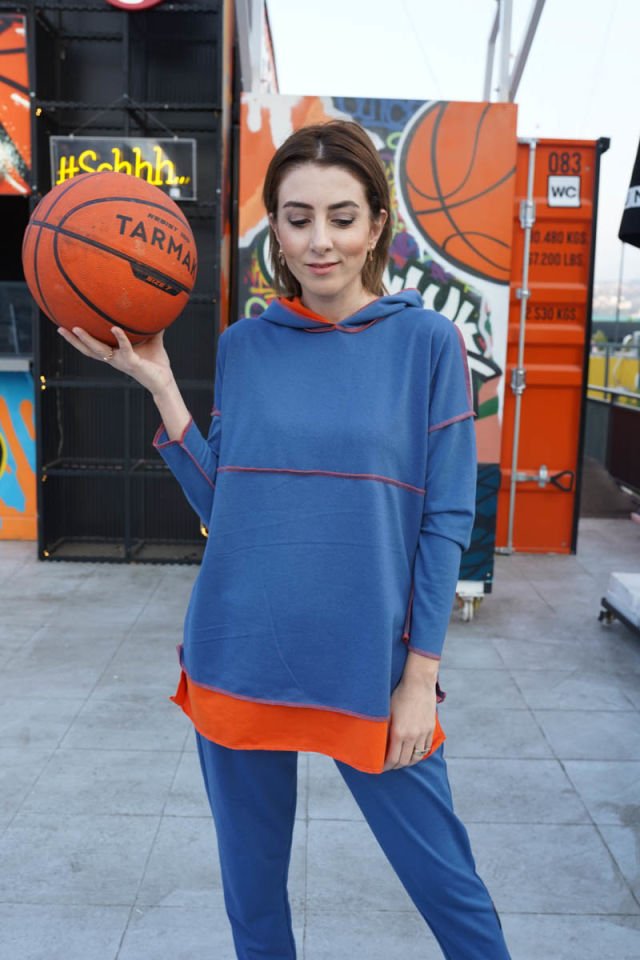 İki Renkli Armalı Eşofman Takım