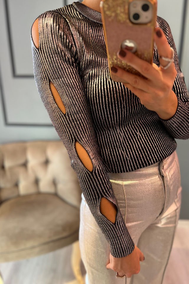 Kol Pencereli Metalik Triko-Füme