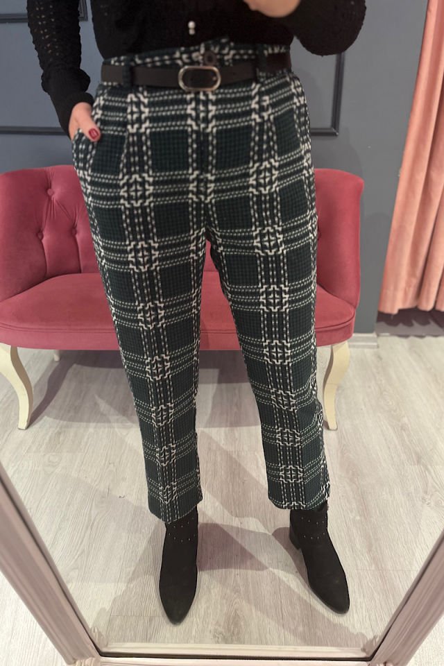 Ekoseli Tüvit Pantolon