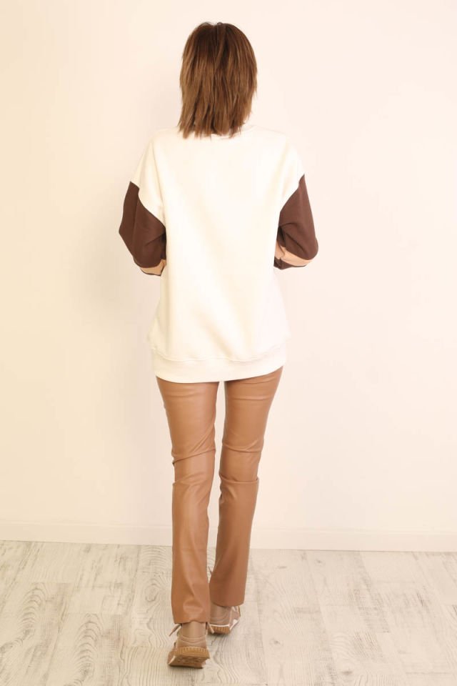 Bilek Yırtmaçlı Deri Pantolon