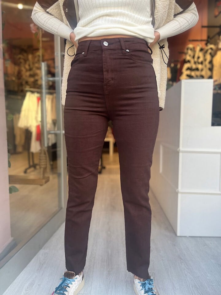 Paçası Kesik Orjinal Marka Jean-Acı Kahve