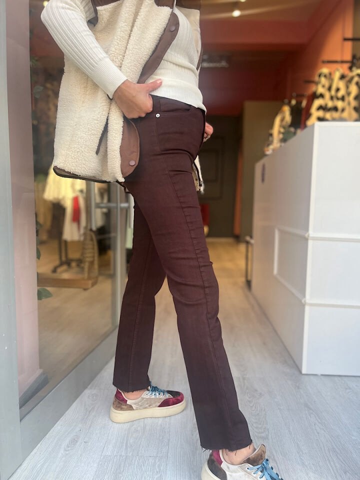 Paçası Kesik Orjinal Marka Jean-Acı Kahve