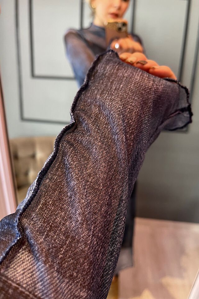 Tül Elbise-Lacivert