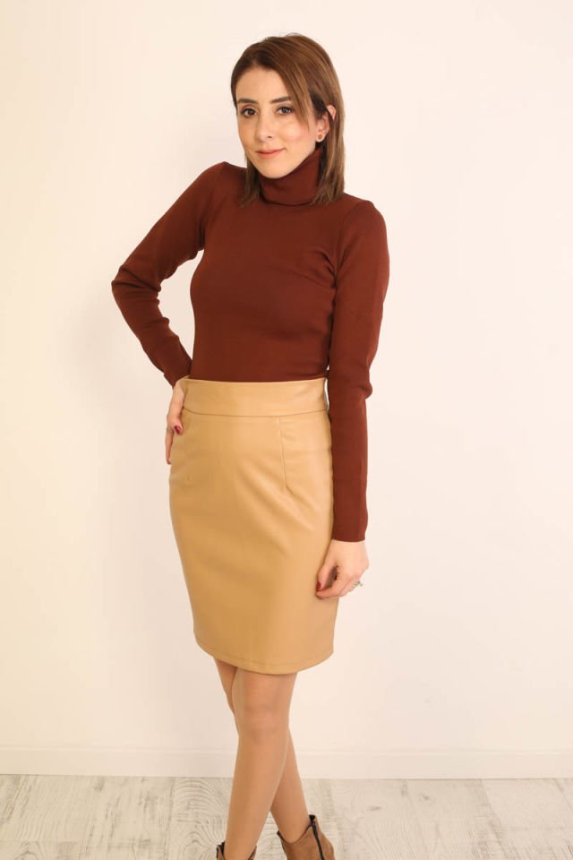 Kalem Mini Deri Etek