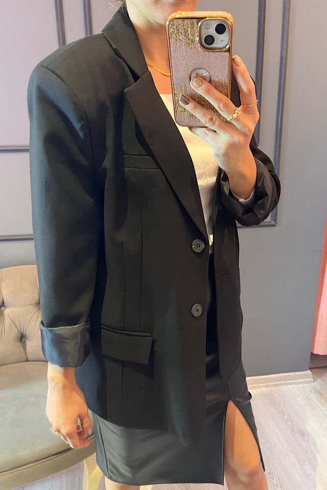 Oversize Blazer Ceket-Siyah