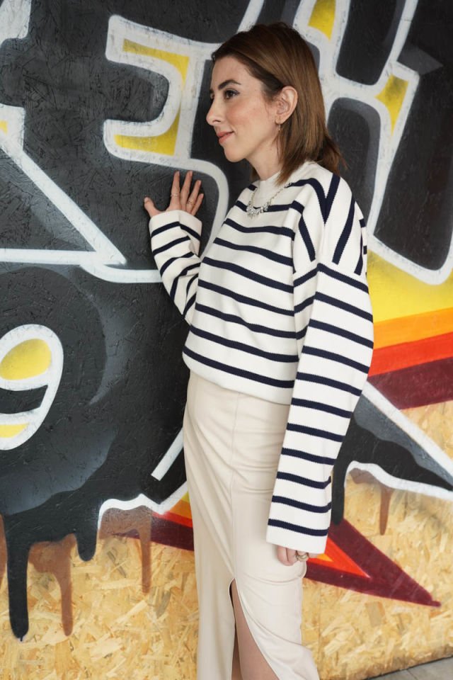 Kalem Yırtmaçlı Deri Etek