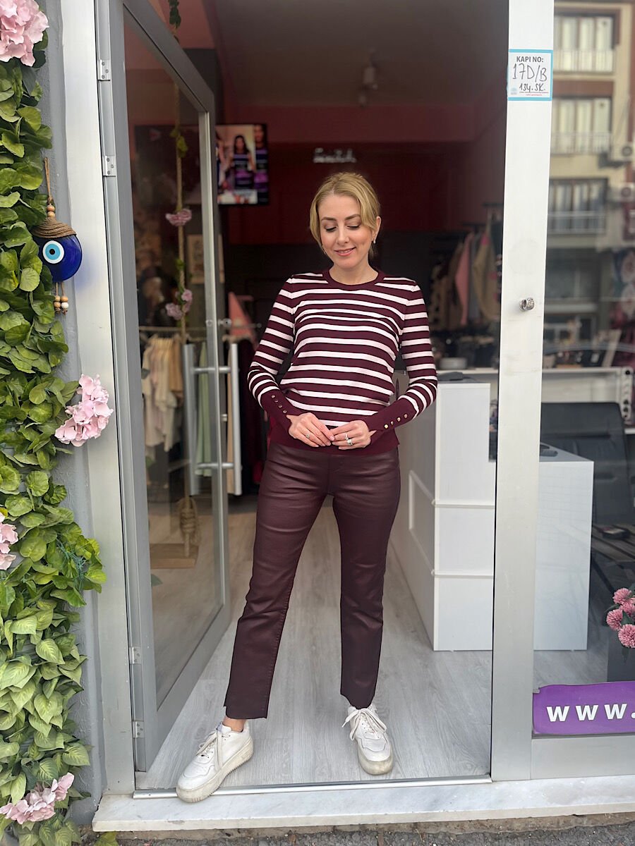 Mumlu Pantolon-Bordo