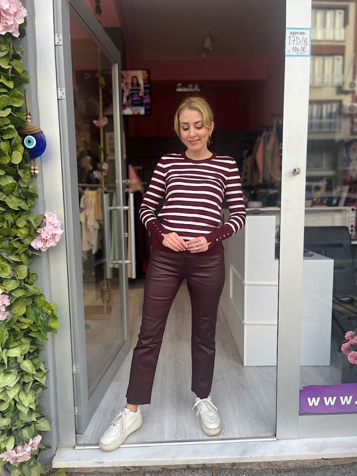 Mumlu Pantolon-Bordo