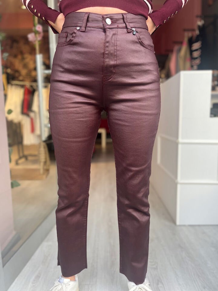Mumlu Pantolon-Bordo