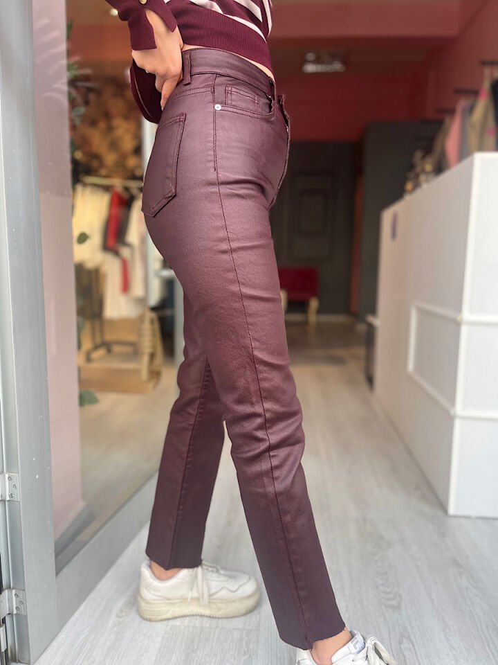 Mumlu Pantolon-Bordo