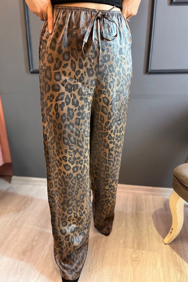 Beli Lastikli Leopar Pantolon