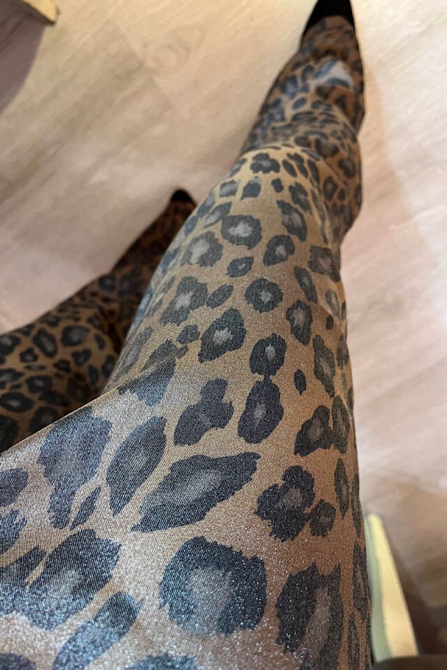 Beli Lastikli Leopar Pantolon