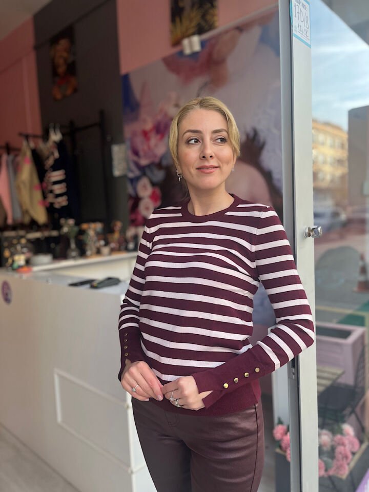 Kolları Troklu Triko-Bordo