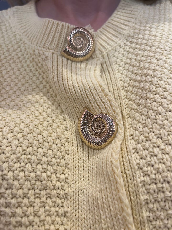 Salyangoz Düğme Triko Yelek-Sarı