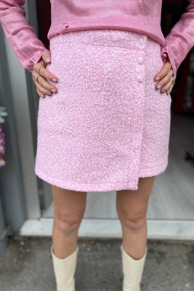 Yumoş Şort Etek-Pembe