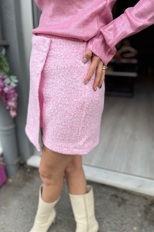 Yumoş Şort Etek-Pembe