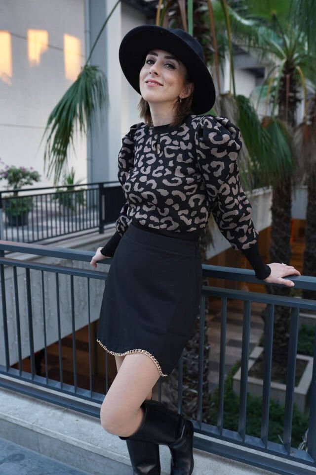 Leopar Desenli Prenses Kol Kazak