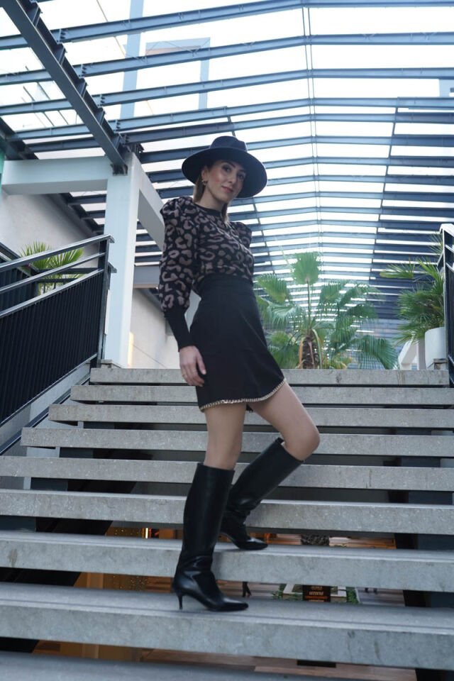 Leopar Desenli Prenses Kol Kazak