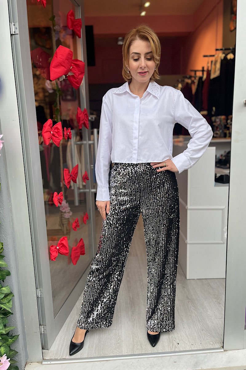 Payet Pantolon-Gümüş