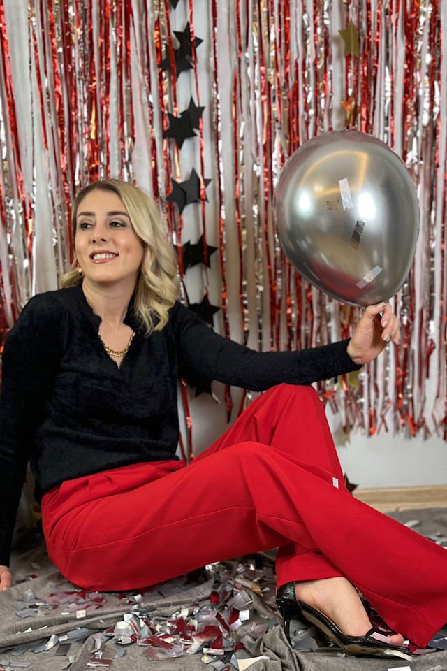 Zincirli Yumoş Triko-Siyah