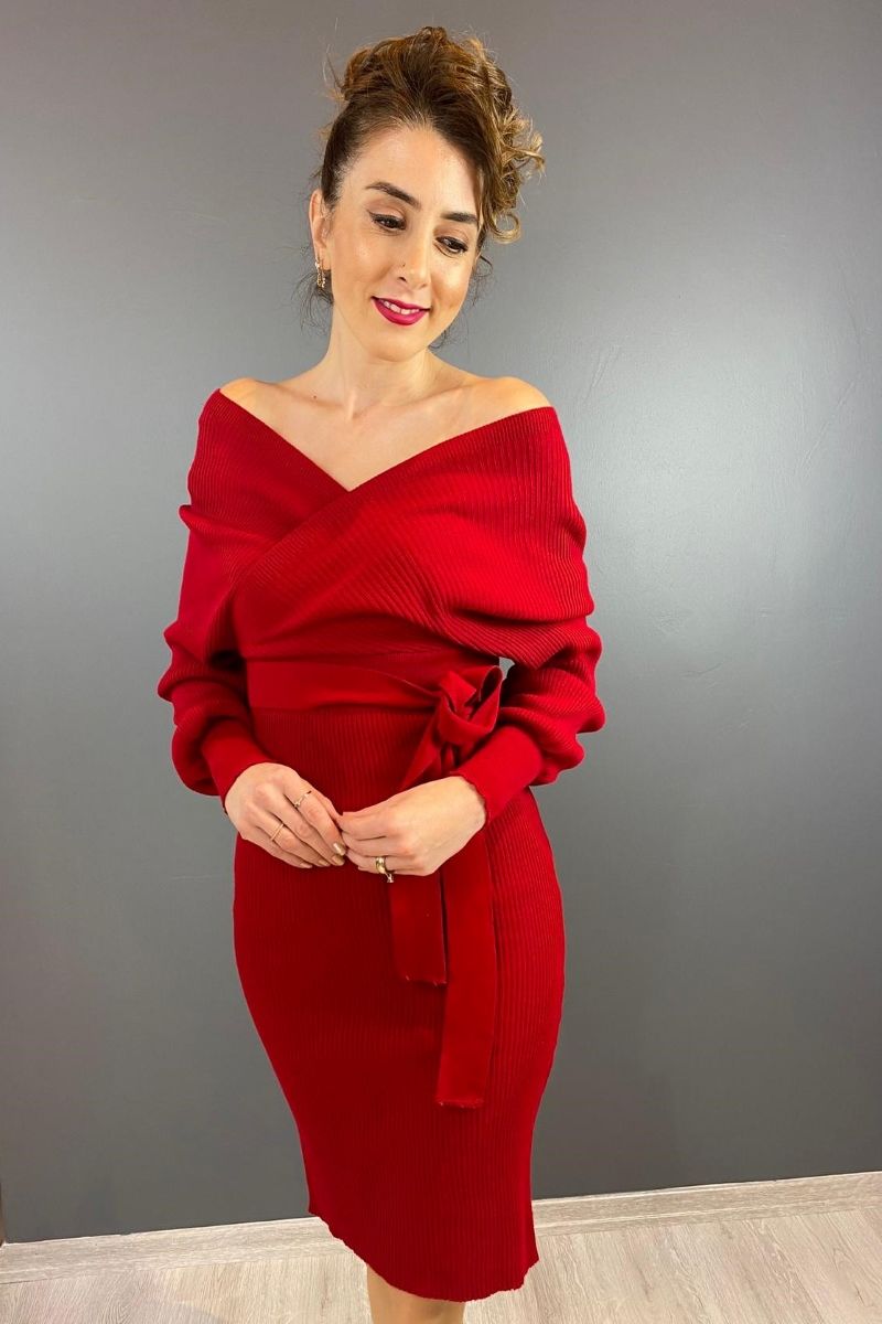 Kruvaze Triko Elbise