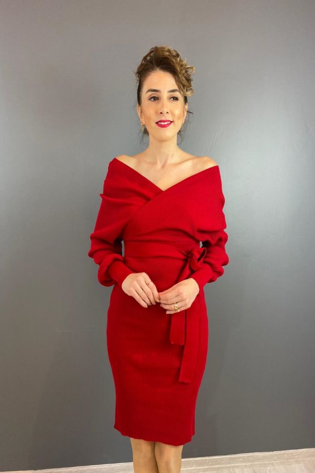 Kruvaze Triko Elbise