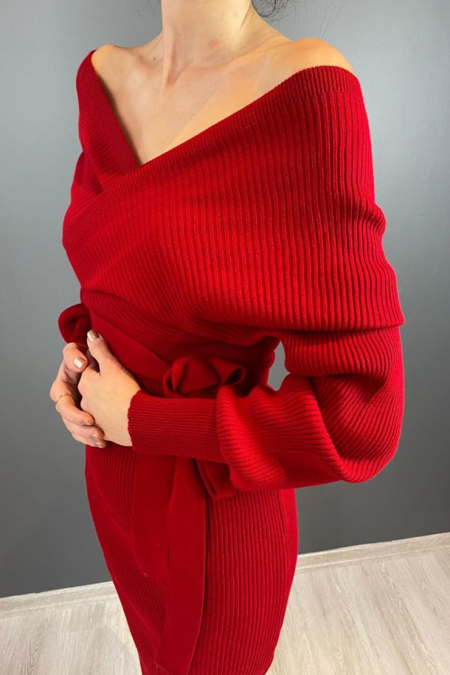 Kruvaze Triko Elbise