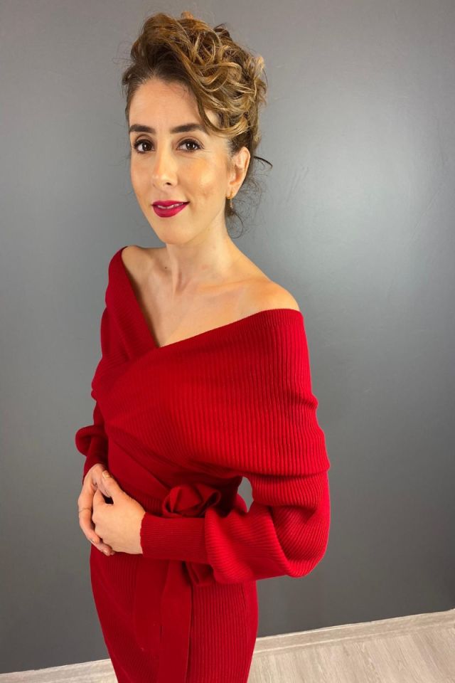 Kruvaze Triko Elbise