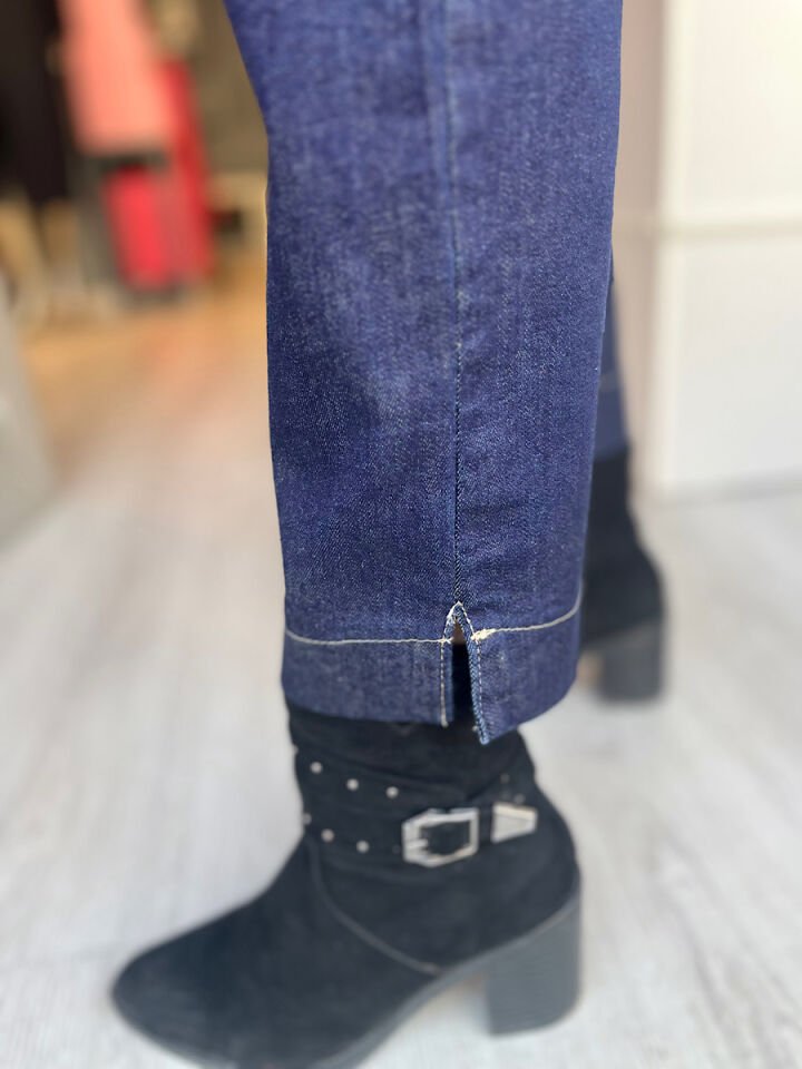 Beli Lastikli Jean Pantolon -Lacivert