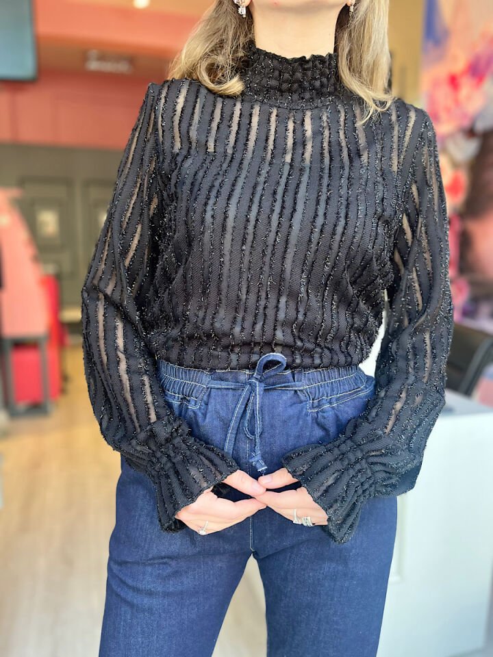 Beli Lastikli Jean Pantolon -Lacivert