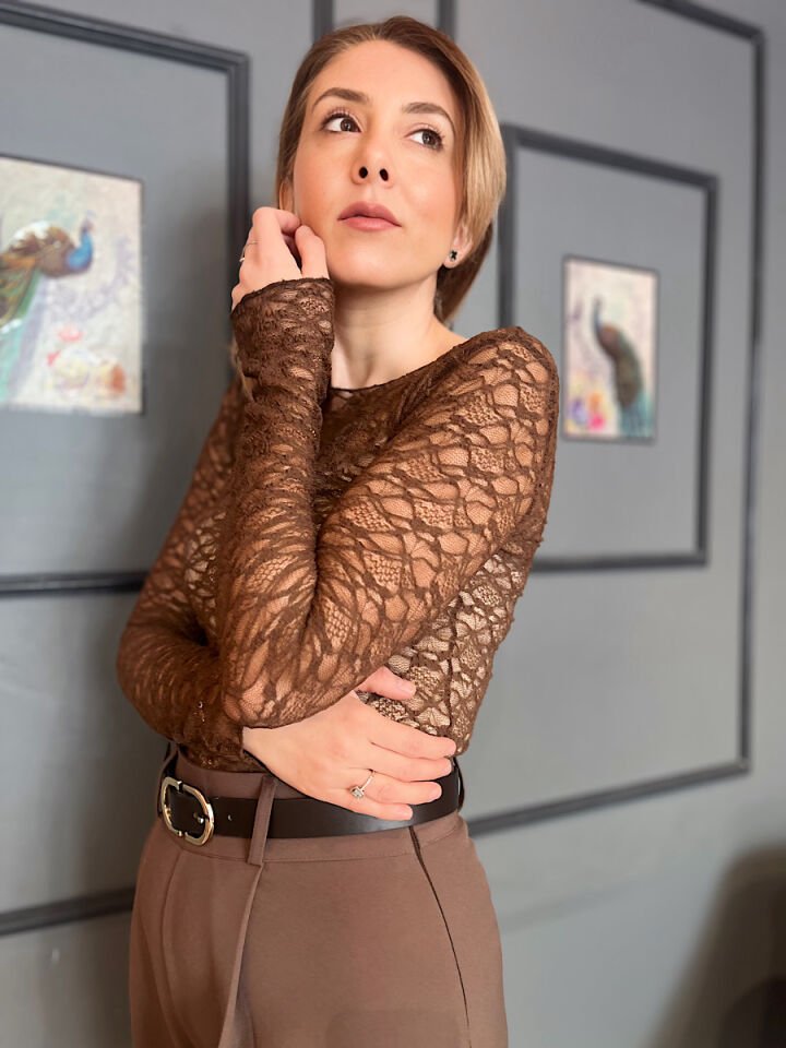 Dantel Bluz-Kahve
