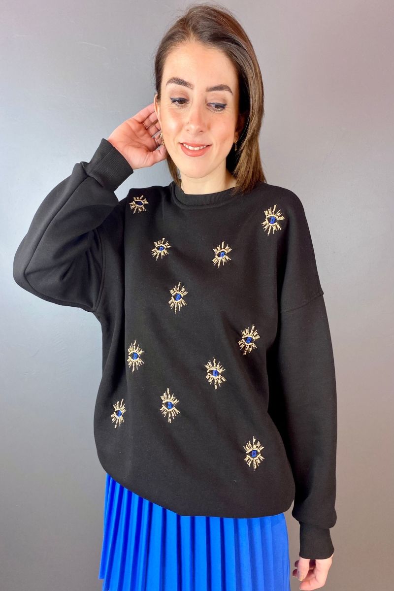 Göz Detaylı Sweatshirt