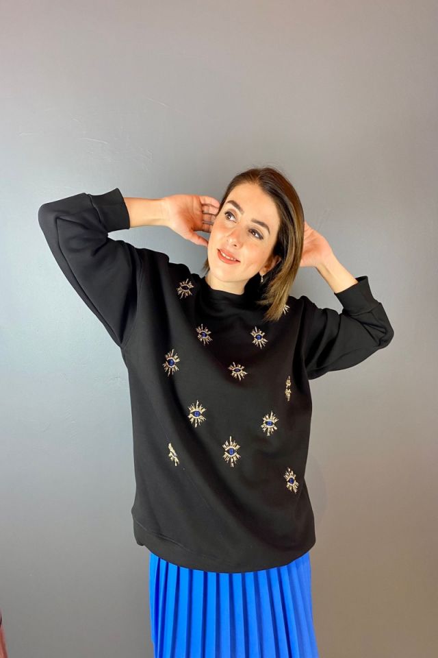 Göz Detaylı Sweatshirt