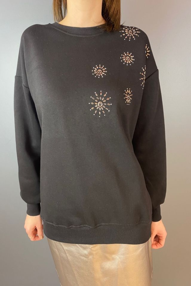 Kol ve Sırt Püsküllü Sweatshirt