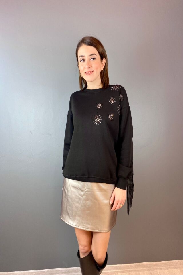 Mini Deri Etek -Gümüş