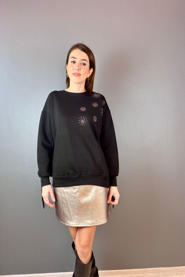 Mini Deri Etek -Gümüş