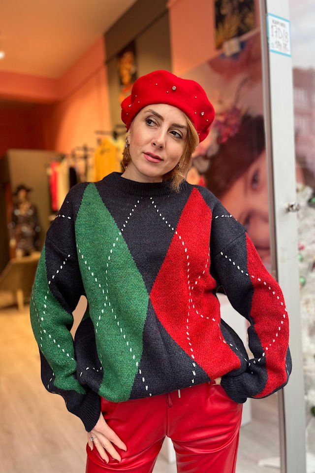 Baklava Desenli Kazak