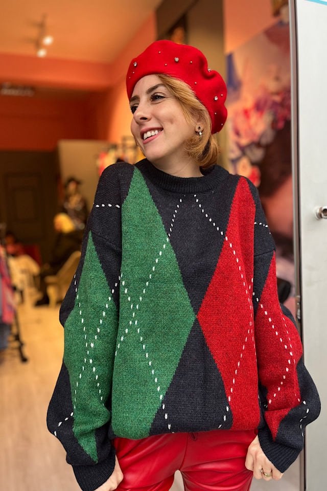 Baklava Desenli Kazak