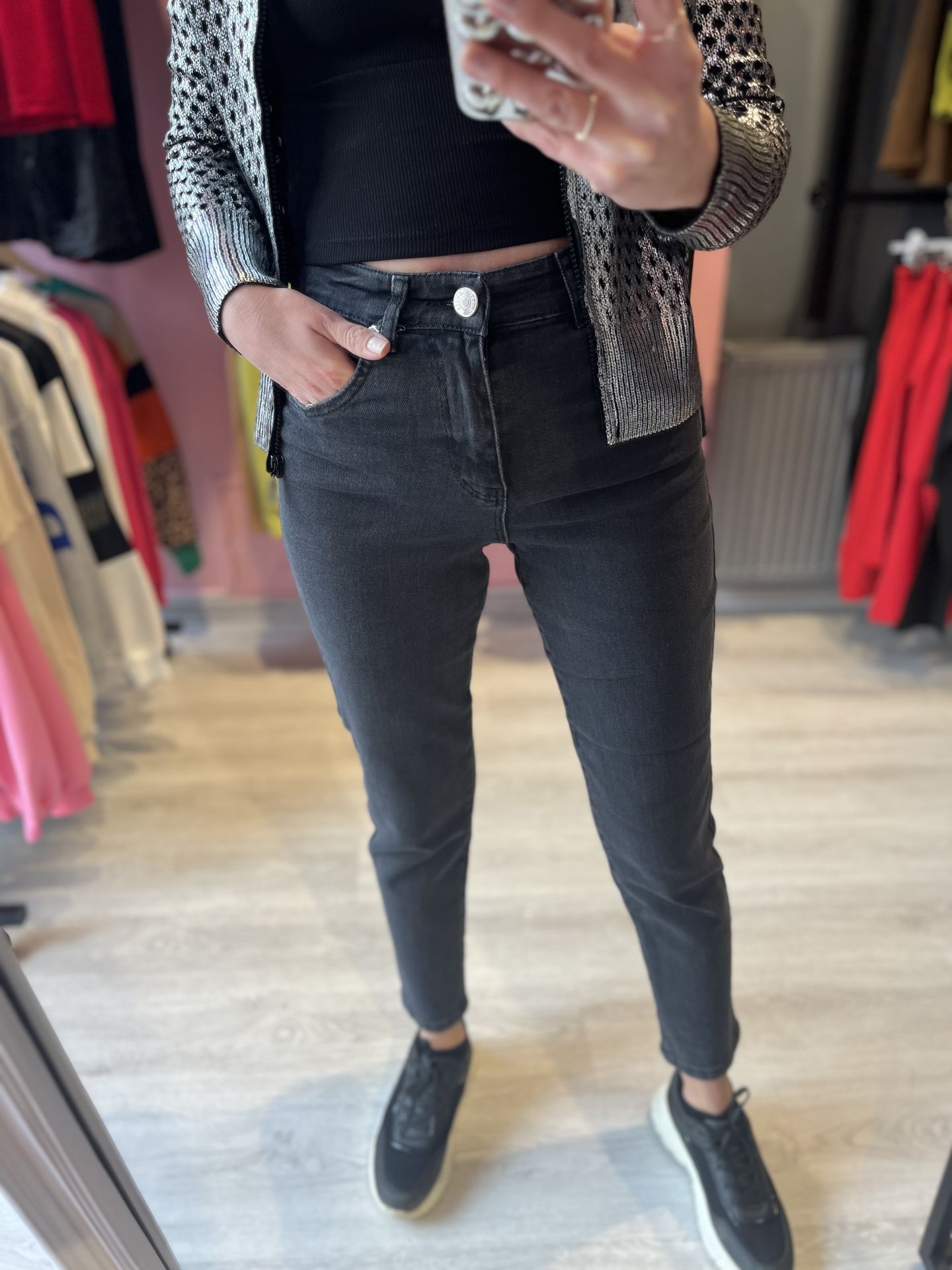 Mom Fit Jean -Antrasit
