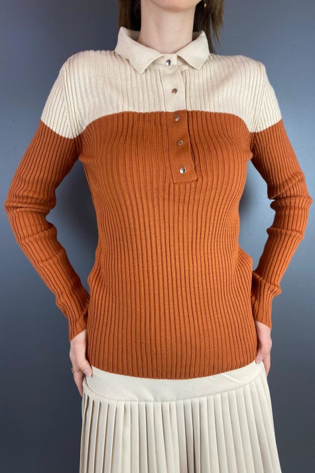 İki Renkli Fitilli Triko