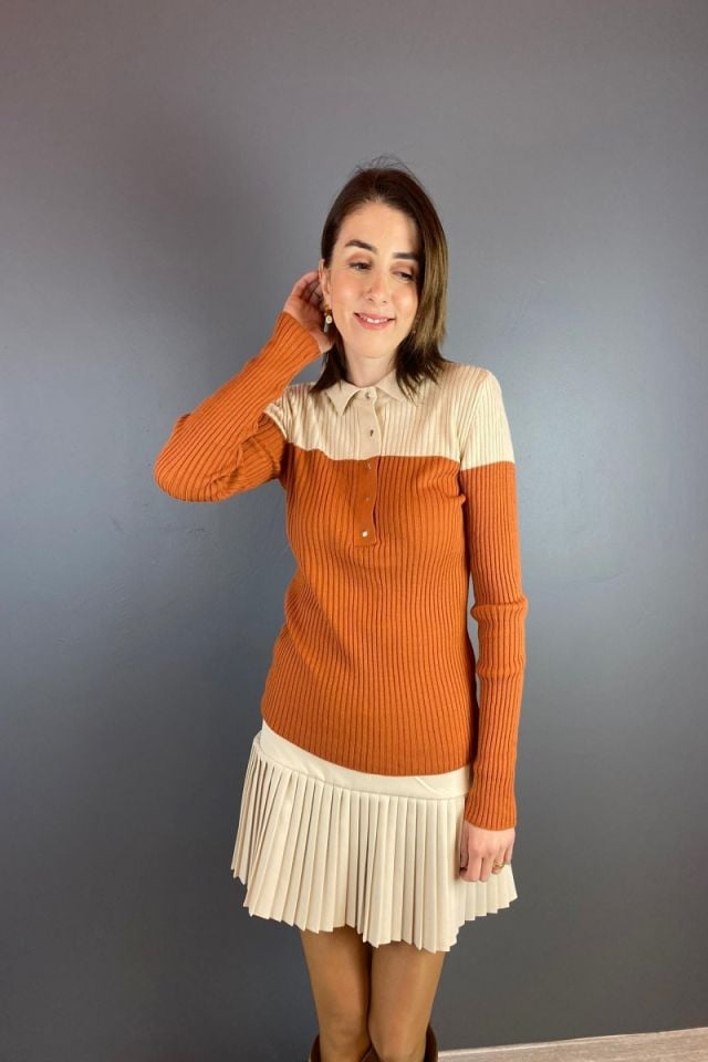 İki Renkli Fitilli Triko