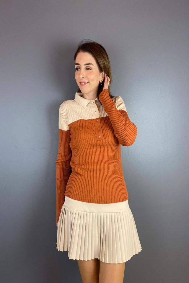 İki Renkli Fitilli Triko