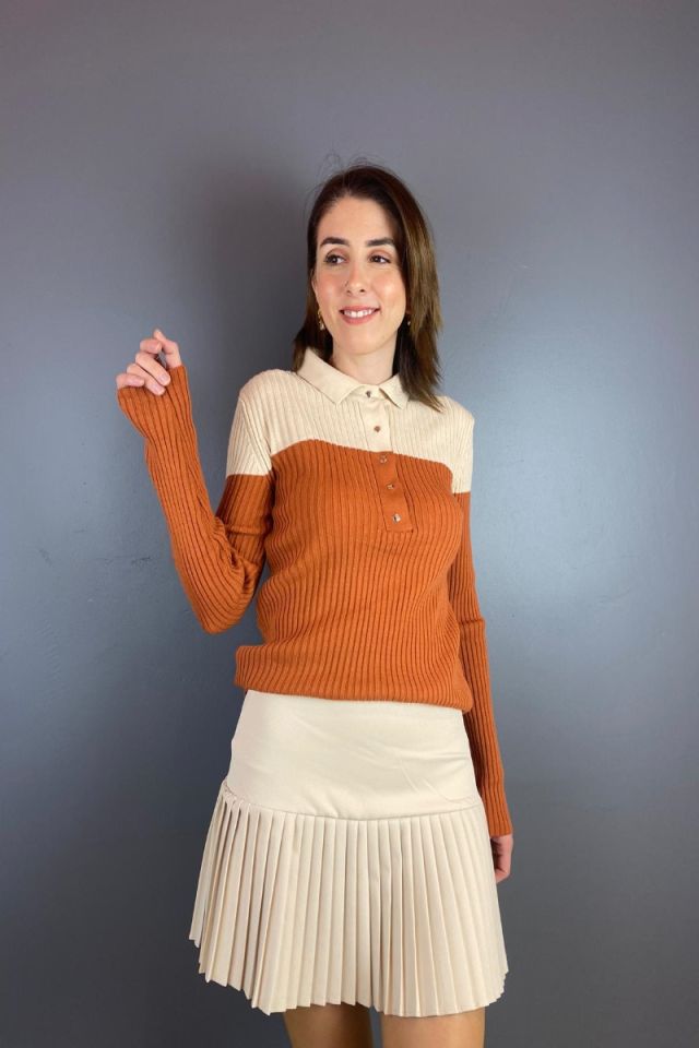 İki Renkli Fitilli Triko