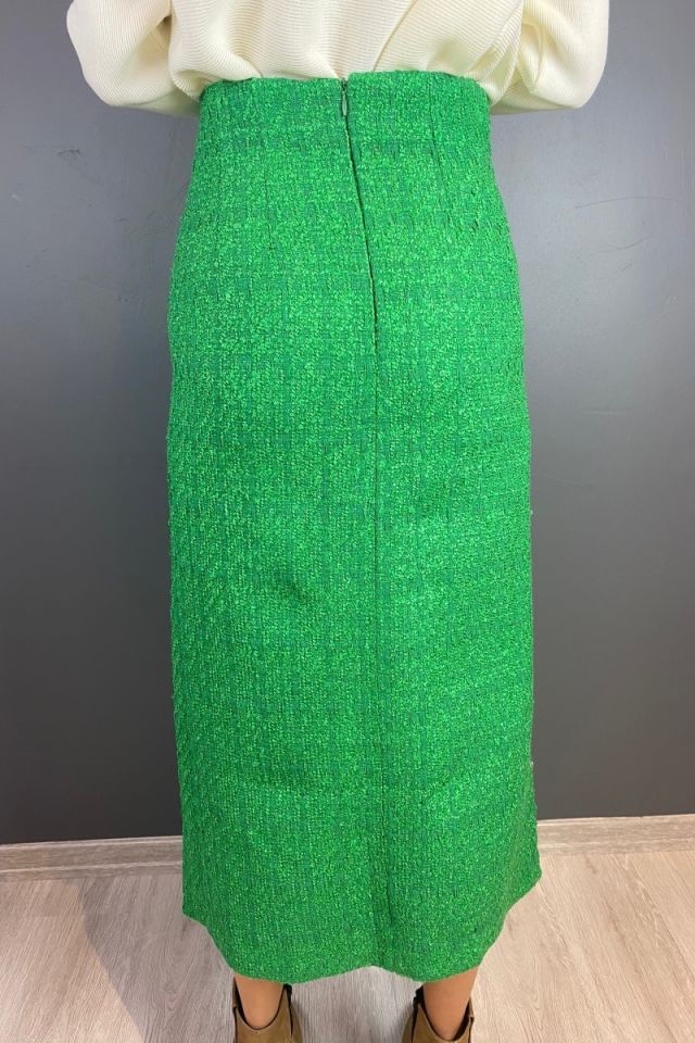 Düğme Detaylı Tüvit Etek