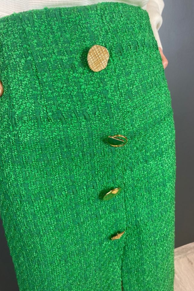 Düğme Detaylı Tüvit Etek