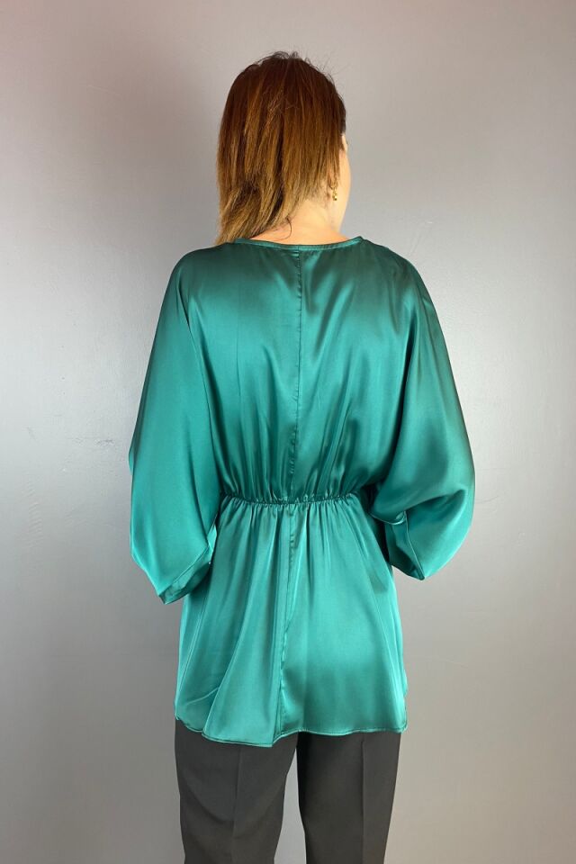 V Yaka Yarasa Kol Saten Bluz