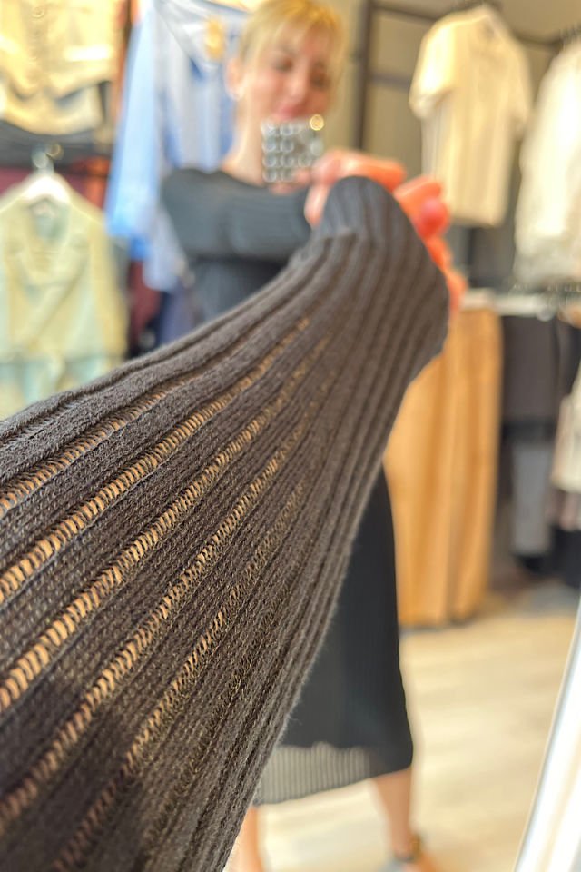 Astarlı File Elbise -Siyah