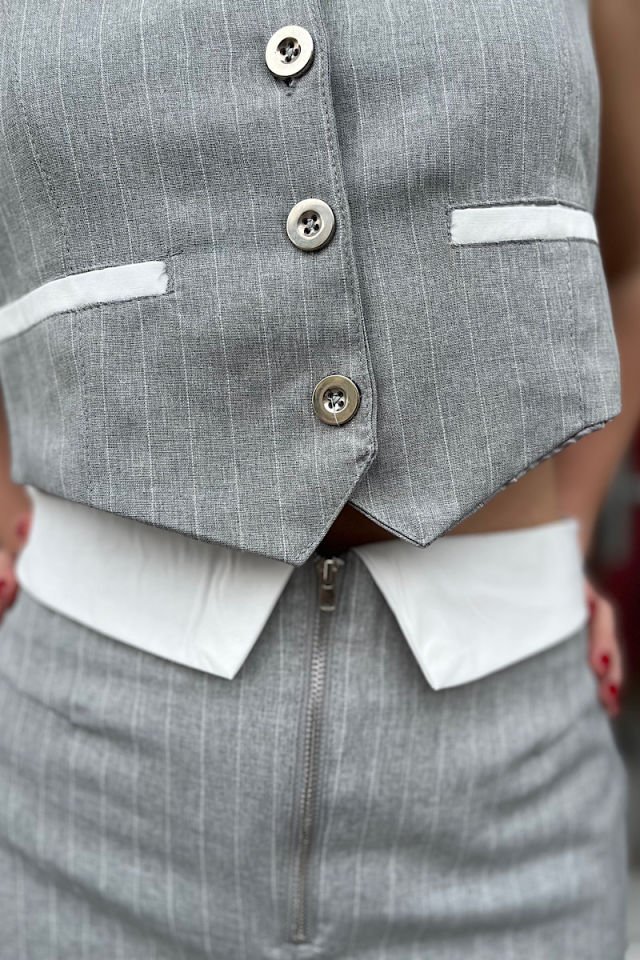 Yelek-Etek Takım -Gri